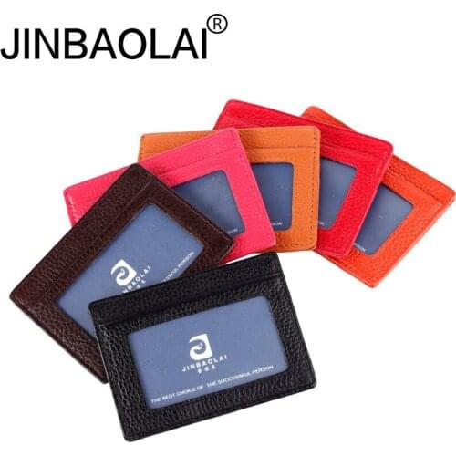 Leather Ultra-Thin Card Holder Mens and Womens Bank Card Letter of Credit Small Card Package Bus Card Holder Wallet