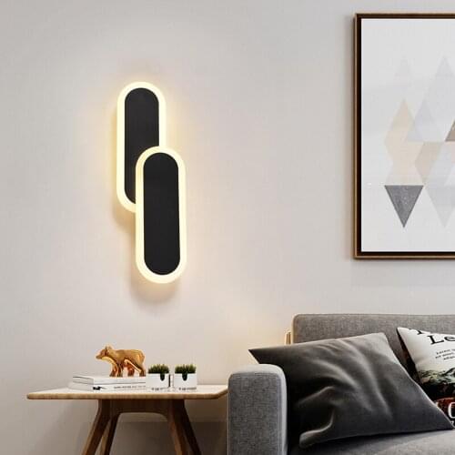 Round Square Rectangle Modern LED Wall Lamp Study Living Room Bedroom Bedside Aisle Corridor Iron Aluminum Light Indoor Lighting
