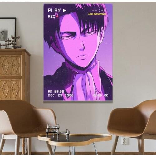 Levi Ackerman VHS Attack on Titan Anime Canvas Home Decor Painting Wall Art Decoration Prints Dorm Living Room Bedroom Poster