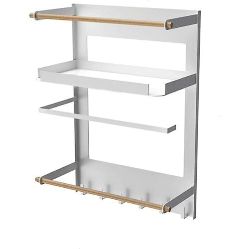 Magnetic Adsorption Refrigerator Side Rack Wall-mounted Multi-function Storage Holder Kitchen Paper Towel Shelf Rack Organizer