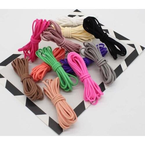 3mm solid round nylon elastic ribbon prevent loss mask rope DIY shoe hair garment accessories 100yards