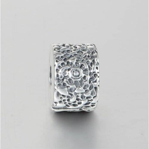 Fits Pandora Charm Bracelets Lace Lock Clip Core Stopper Beads 925 Sterling Silver Newest Clip Charm Beads Diy Accessories