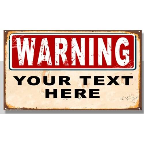 WARNING PERSONALIZED LARGE METAL TIN SIGN POSTER WALL PLAQUE