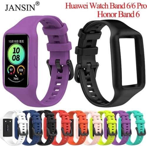 2 in 1 Watchband For Huawei Band 6 Pro Silicone Correa For Huawei band 6 Integral Band with Case for Honor Band 6 Bracelet Strap