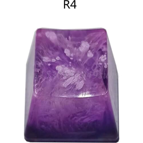 Rendering Handmade Customized OEM R4 Profile Resin Keycap for Cherry MX Switches Mechanical Keyboard RGB Snowflake Resin Keycap