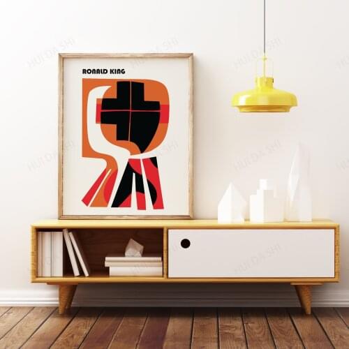 Ronald King Modern Art, Abstract Shape Print, Scandi Wall Art,Canvas Print Home Decor