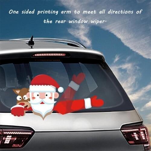 Christmas Stickers Rear Wiper Decal Sticker Windshield Wiper Decal Tags Christmas Rear Wiper Stickers Cute Santa Claus Waving