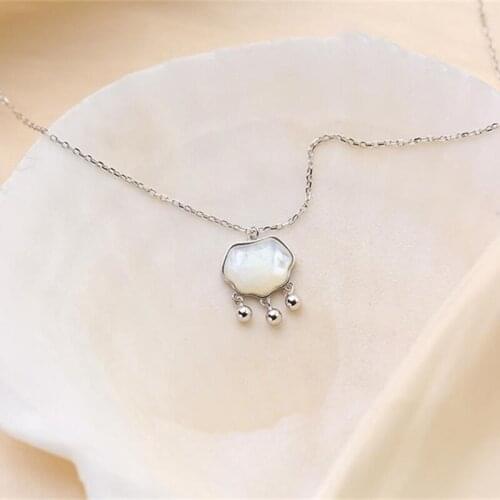 Charms Shell Pendant Women Necklaces Gold Choker Accessories Trend 925 Sterling Silver Chain Clavicle Necklaces Girls Jewelry
