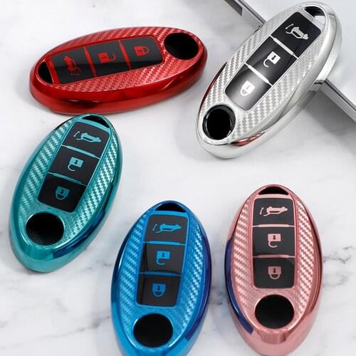 TPU Rubber Car Key Fob Cover Case Set Hood for Nissan Qashqai Skyline Juke Alissa X-trail Keyless 3 Button Remote Protection