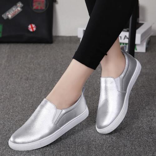 Fashion women loafers 2021 solid color high quality leather flats women sneakers casual flat female casual shoes woman footwear