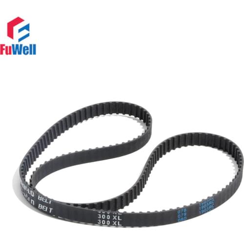 Closed Loop XL 514/530/540/552/570XL Timing Belt XL Type Transmission Pulley Belt 10mm/15mm Belt Width Black Rubber Gear Belt