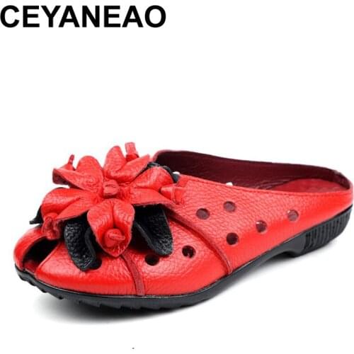 CEYANEAO2017 summer new fashion sandals diamonds soft bottom comfortable non-slip woman beach slippers large size flat slippers