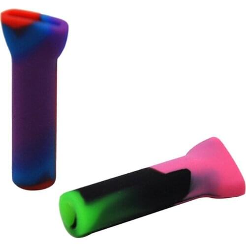 Color Random 1pc Smoking Silicone Reusable Filter Tips Flat /Round Mouth Tips Silicone Cigarette Holder Mouth Tips