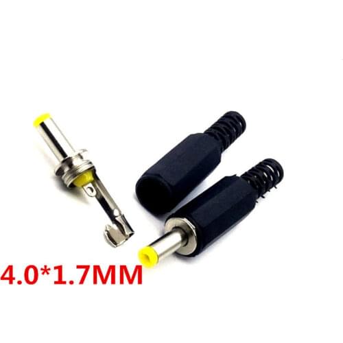 10pcs DC Power 4.0 x 1.7mm Male Plug Connector Adapter Plastic Handle Yellow Head