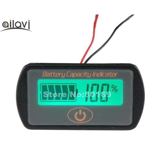 12V-48V Lead-acid 3S-15S Lithium Battery Capacity Tester External Voltage Meter Dual Display Indicator For Electromobile/Cars
