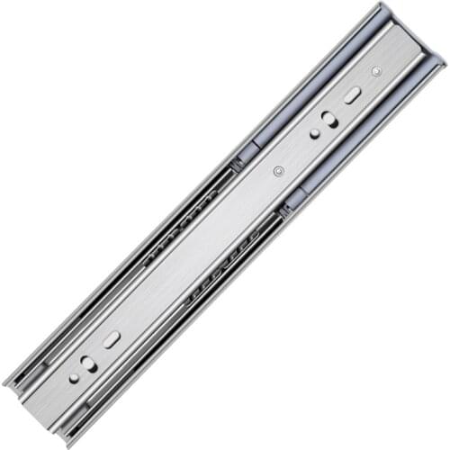 2Pcs Metal Buffer Drawer Slides 10-22" Track Width 45mm Mute Three-Section Rail Sliding Furniture Hardware Fittings