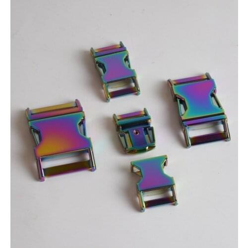 2pcs Rainbow Color Quick Release Buckle,Metal Belt Buckle