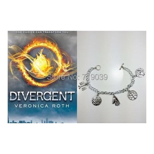 20pc/lot Wholesale Fashion Jewelry Charm the novel classic movie mix Divergent 5 Factions Bracelet,original factory supply