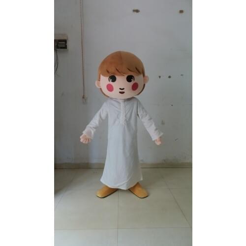 2019 High quality white clothes arabic boy mascot costume for Halloween party costumes