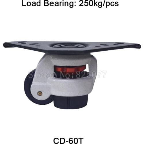 4PCS CD-60T Level Adjustment Nylon Wheel and Triangular Plate Leveling Caster Industrial Casters Load Bearing 250kg/pcs JF1526