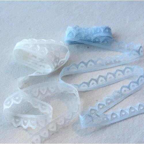 5 Meters/lot Embroidered Net White Light Blue Lace Trim Ribbon Fabric Garment Clothing Decoration Gift Packing DIY Accessories