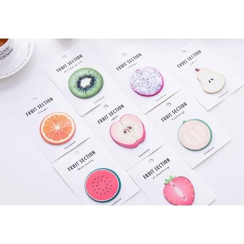 5pcs Kawaii fruit section Self-Adhesive Memo Pad Sticky Notes memo boards Bookmark School Office Supply papelaria