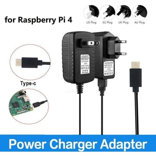 5V 3A Type-C USB AC/DC Wall Charger Adapter Power Supply Cord For Raspberry Pi 4 Model B Power Plug Adapter Cable