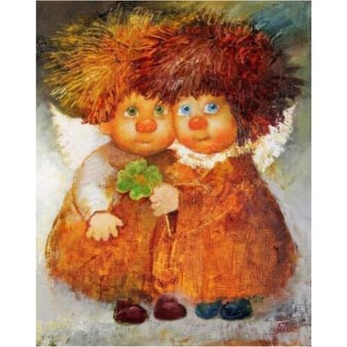 Diamond Painting Cartoon Art Russian Angels Full Diy 5D Cross Stitch Embroidery Mosaic Home Decorative Children Gift XN1306