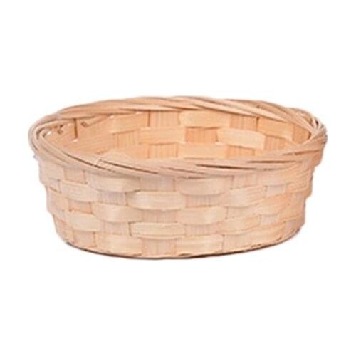 Bamboo Woven Bread Basket Snacks Container Fruit Vegetables Egg Storage Basketry Food Display Tray