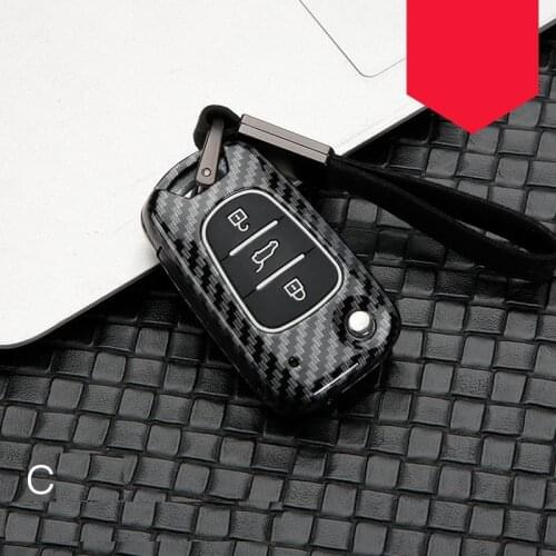 Carbon fiber Alloy Car Key Cover Key Case For Kia RIO K2 K5 Sportage Sorento fit Hyundai i20 i30 i35 iX20 iX35 Solaris Verna