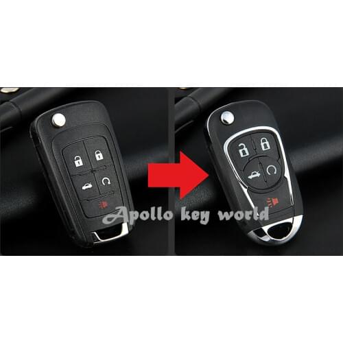 Modified Flip Folding Remote Key Shell Case 5 Button For New Buick LaCrosse Keyless Entry Fob Key Cover
