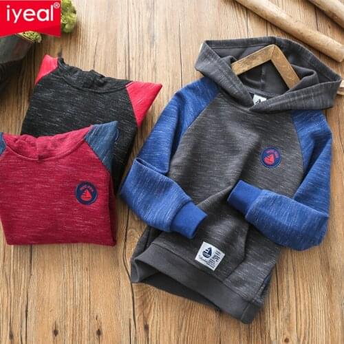 IYEAL Kids Boy Autumn Clothes Hooded Sport Boy Clothes Spring Children Active Outerwear & Coats For 4-10 Years Height 110-150 cm