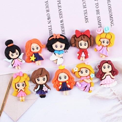 DIy Jewelry Accessories Material 10pcs Embellishments Scrapbooking Kawaii Princess Girls Resin Cabochons Cameo Patch Sticker