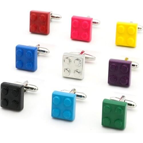 Classical Block Style Cuff Links 9 Colours Option Quality Brass Material Cuff Links