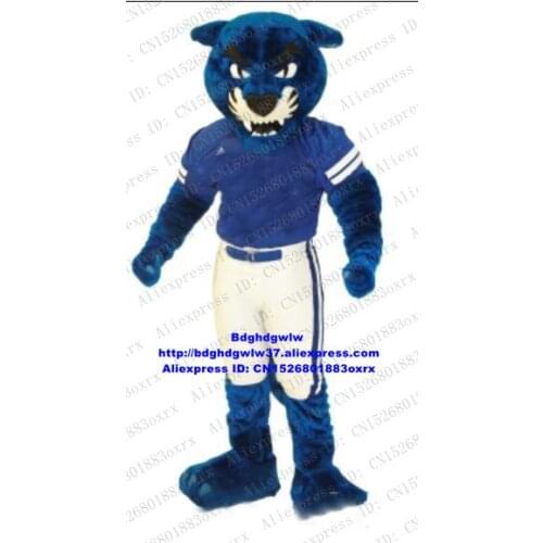 Blue Leopard Panther Pard Cougar Cheetah Panthera pardus Mascot Costume Cartoon Character Greet Guests Grand Opening zx1594