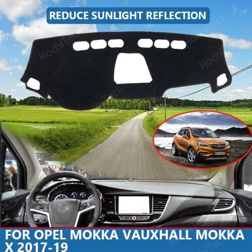 Right Hand Drive High Polyester Fiber Anti-UV Car Dashboard Cover Mat for Opel Mokka Vauxhall Mokka X 2017-19 Cover