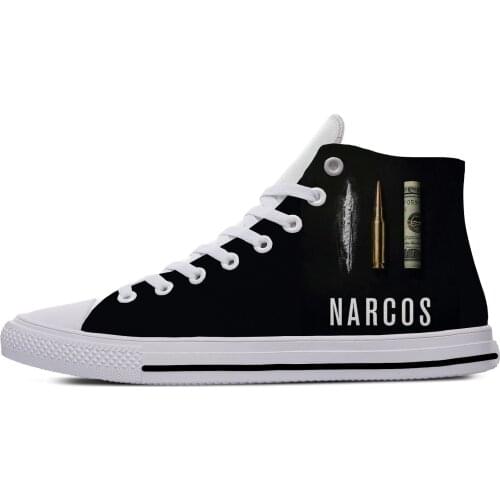 Narcos Pablo Escobar TV Fashion Funny Popular Casual Cloth Shoes High Top Lightweight Breathable 3D Printed Men women Sneakers