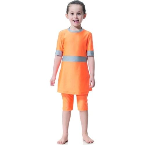 Swimsuit For Muslim Girl Long Sleeve Islamic Swimwear Cute Child Swimming Suit Cheap Modest Swimsuits Three-piece Bathing Suits
