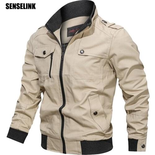 Men Jacket Military Outdoor Fashion Cotton Zipper Army Windbreaker Pilot Coat Men Bomber Jacket Cargo Flight Jacket Streetwear