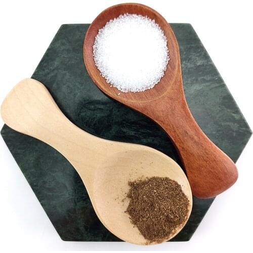 Natural Wood Condiment Scoop Flatware Coffee Tea Small Mini Sugar Spoon Salt Wood Spoons Cooking Tools Kitchen Gadgets