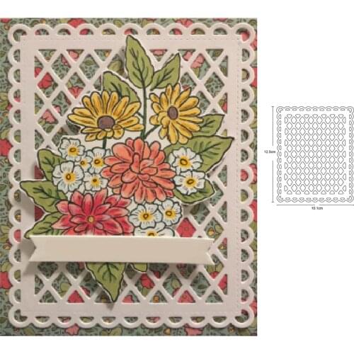 Metal Cutting Dies DIY Etched Grid Frame Background Dies mould Craft Paper Card Making Scrapbooking Embossing die stencils
