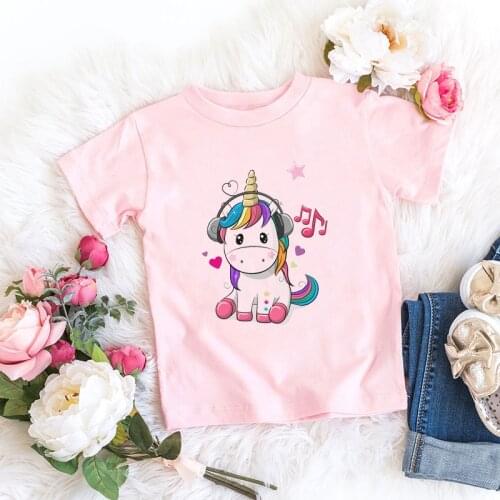 Kawaii kids clothes funny t shirt for boys/girls unicorn cartoon boys t-shirt summer girl spink shortsleeve high quality tops