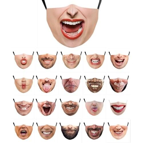 Adult men Women Fashionable Face Mask Pattern Cotton mouth masks funny outdoor masque mascarilla MASK Halloween cosplay