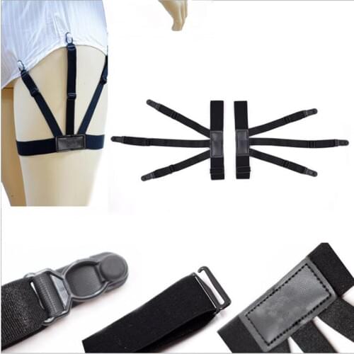 Fashion Shirt Garters Mans Shirt Stays Holder Leg Suspenders Shirt Braces Elastic Uniform Gourd buckle Shirt Garters 1pair