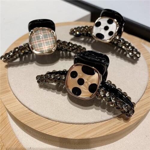 Fashion Girl Sweet Rhineston Hair Claws Beam Hairpin Women Hair Accessories Beauty Hair Crab Clamp Headwear small Hair Clip