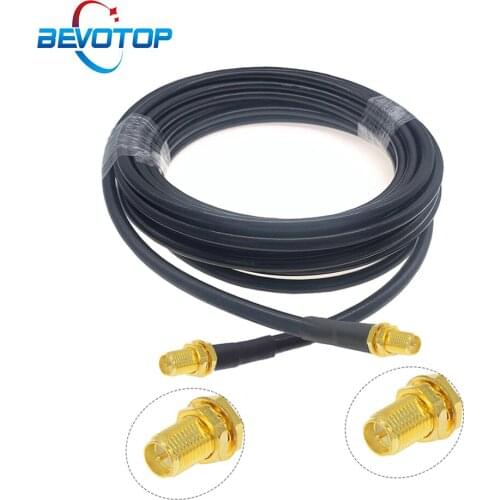 Low Loss 5D-FB Cable RP-SMA Female to RP-SMA Female Bulkhead RF Adapter Pigtail 50 Ohm WIFI Antenna Extension Cord Jumper