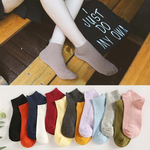 High quality 5pairs Spring summer women socks Solid color fashion wild shallow mouth invisible socks felmen slipper socks