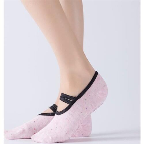 One Size 35-39 Yards Ladies Anti Slip Cotton Yoga Pilate Socks Bandage Sports Girls Ballet Dance Gym Fitness Non-slip Socks
