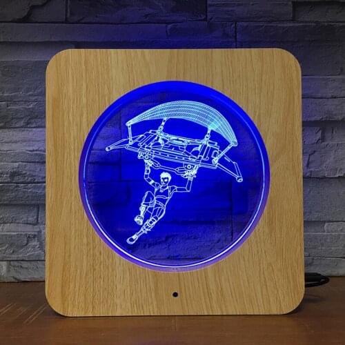 Parachute Default Girl 3D LED Plastic Night Light DIY Customized Lamp Table Lamp Kids Colors Gift Home Decor DropShipping 1556