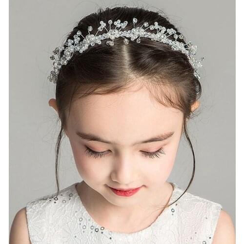 Girls Princess Rhinestones Bridal Hair Accessories Women Crown Simple Diadem Wedding Hair Jewelry Bride Gifts Hair Tiaras